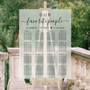 Favoriete Mensen 16 Tafel Frosted Wedding Zitplaat Acryl Bord