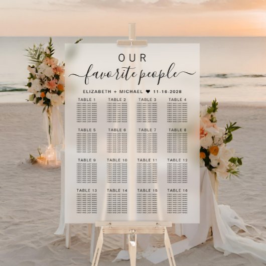 Favoriete Mensen 16 Tafel Frosted Wedding Zitplaat Acryl Bord