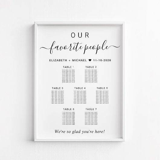 Favoriete Mensen 7 Tafels Trouwstoelenindeling Poster