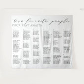 Favoriete mensen die een alfabetisch zitplaatskaar wandkleed (Voorkant (horizontaal))