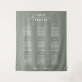 Favoriete Mensen Groene Sage Bruiloft Zitkaarten Wandkleed (Voorkant)