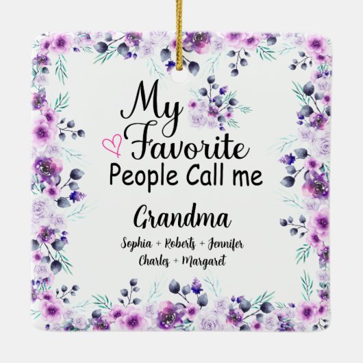 Favoriete mensen noemen me oma | Naam kleinkindere Keramisch Ornament (Achterkant)