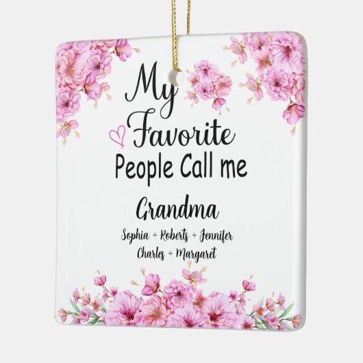 Favoriete mensen noemen me oma | Naam kleinkindere Keramisch Ornament (Links)