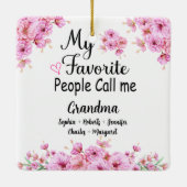 Favoriete mensen noemen me oma | Naam kleinkindere Keramisch Ornament (Achterkant)