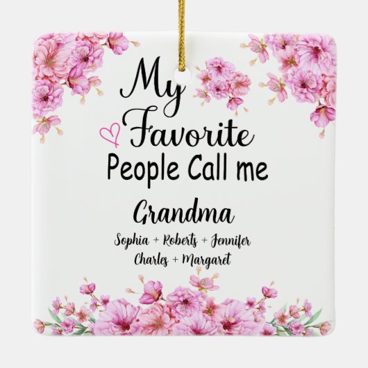 Favoriete mensen noemen me oma | Naam kleinkindere Keramisch Ornament (Achterkant)