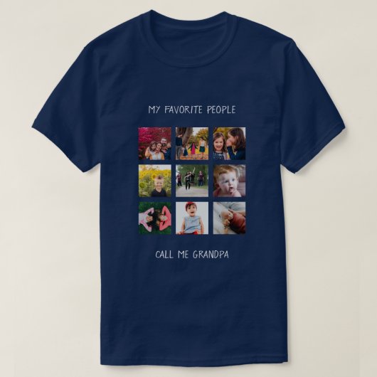 Favoriete mensen noemen opa Fathers Day Foto T-shirt (Design voorkant)