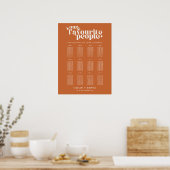 Favoriete Mensen Retro Trouwzaal Stoelenkaart Poster (Keuken)