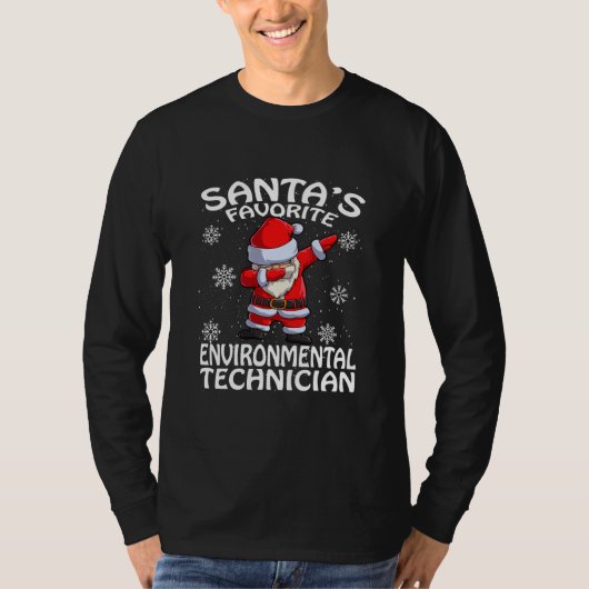 Favoriete milieutechnicus van de kerstman t-shirt (Voorkant)