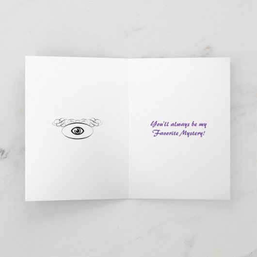  "FAVORIETE MYSTERIE" KOSTUUM BAL GROETEN KAART (Binnen)