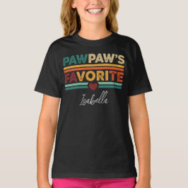 Favoriete naam van Pawpaw in retro eenvoudige mode T-shirt