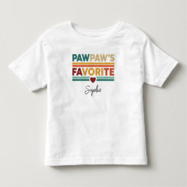 Favoriete naam van Pawpaw in retro moderne script Kinder Shirts