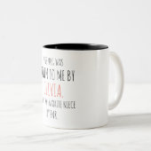 Favoriete nichtje - Aangepaste tante gepersonalise Tweekleurige Koffiemok (Voorkant rechts)