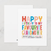 Favoriete oma verjaardag Kaart (Voorkant / Achterkant)