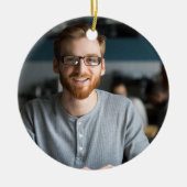 Favoriete oom definitie foto sneeuwvlokken script keramisch ornament (Voorkant)