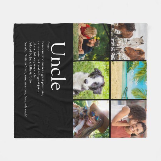 Favoriete oom Fun Cool Quote Foto Collage Fleece Deken (Voorkant (Horizontaal))