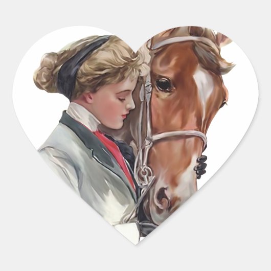 Favoriete paarden hart sticker (Voorkant)