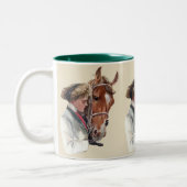 Favoriete paarden tweekleurige koffiemok (Links)