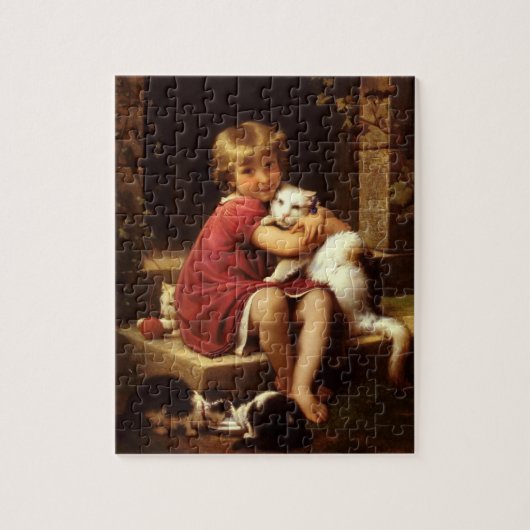 Favoriete pet kat van het meisje (Perrault) Legpuzzel (Verticaal)