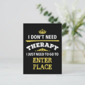 Favoriete plaats heeft geen humor van de therapie briefkaart (Staand voorkant)