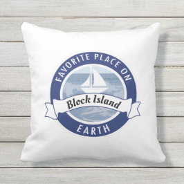 Favoriete plek op de strandwand van de aarde - bui buitenkussen