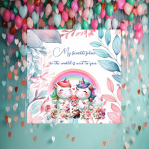 Favoriete plek Romantische eenhoorn paar Valentijn