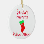 Favoriete politieagent voor de kerstmanKeramisch s Keramisch Ornament (Rechts)