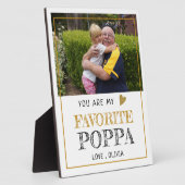 Favoriete Poppa Grandpa Grandchild Custom Photo Fotoplaat (Zijkant)