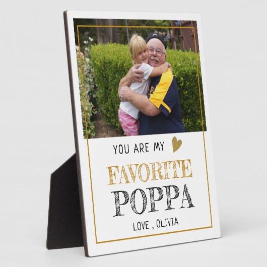 Favoriete Poppa Grandpa Grandchild Custom Photo Fotoplaat (Zijkant)