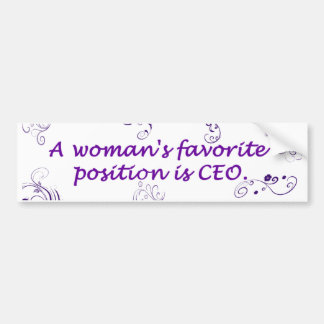 Favoriete positie van vrouwen bumpersticker