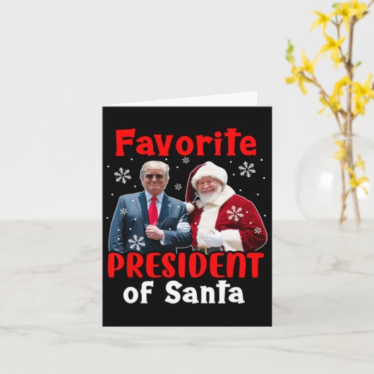 Favoriete President van Santa Christmas Proud Trum Kaart (Gele Bloem)