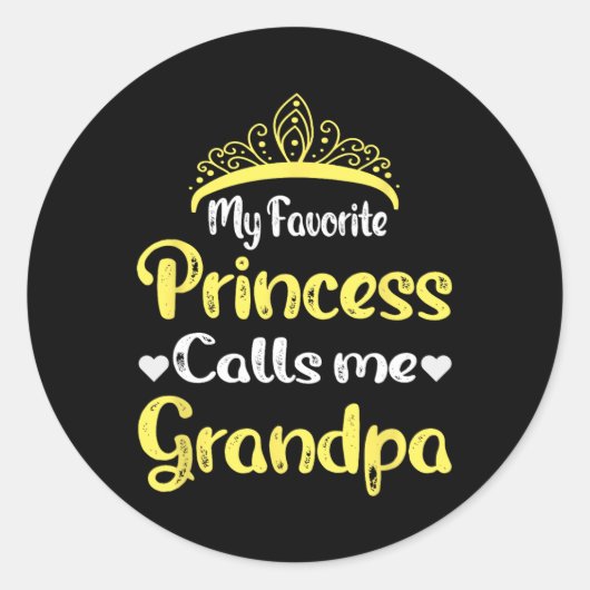Favoriete prinses noemt me opa opa vader ronde sticker (Voorkant)