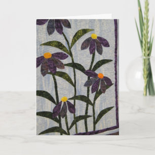 Favoriete quilts & oude vrienden, Paarse bloemen Kaart