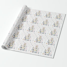 Favoriete regenboog van de huidige familie cadeaupapier