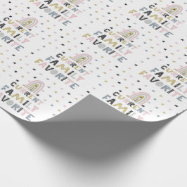 Favoriete regenboog van de huidige familie cadeaupapier
