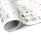 Favoriete regenboog van de huidige familie cadeaupapier (Rol Hoek)