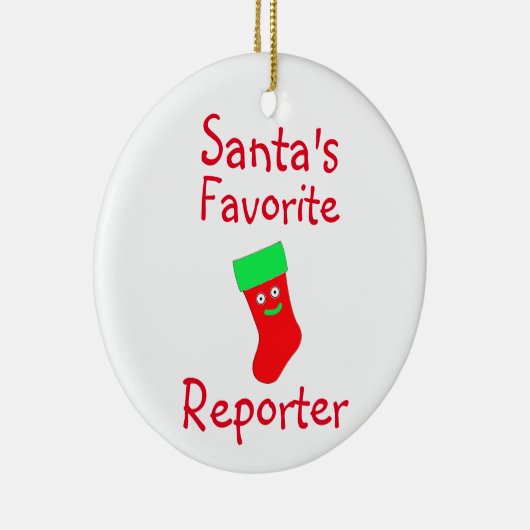 Favoriete Reporter Ceramic Ornament (Rechts)