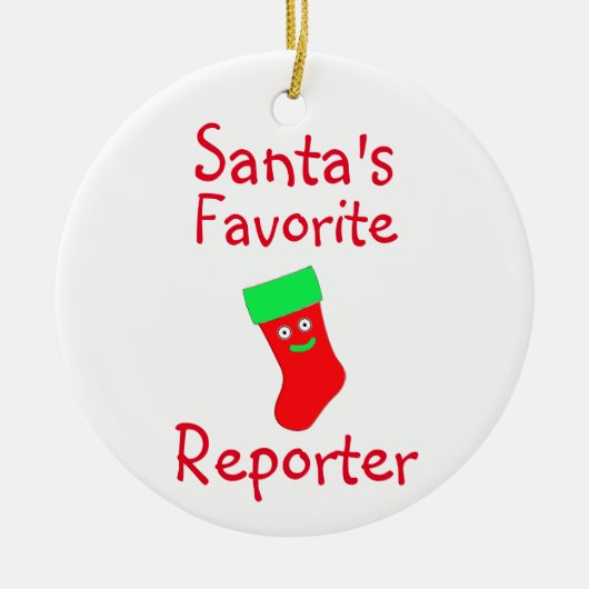 Favoriete Reporter Ceramic Ornament (Voorkant)