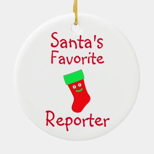Favoriete Reporter Ceramic Ornament (Achterkant)