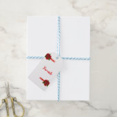 Favoriete Rode Bloemen Cadeaulabel (Met Touw)