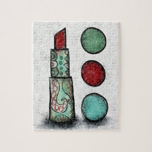 Favoriete rode lipstick Jigzaag Puzzle Legpuzzel