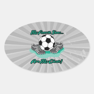 favoriete schoenen zijn mijn voetbalontwerp voetba ovale sticker