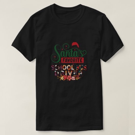 Favoriete schoolbus voor de kerstman t-shirt (Design voorkant)