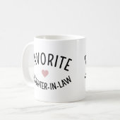 Favoriete schoondochter familiereünie Grappig Koffiemok (Voorkant links)