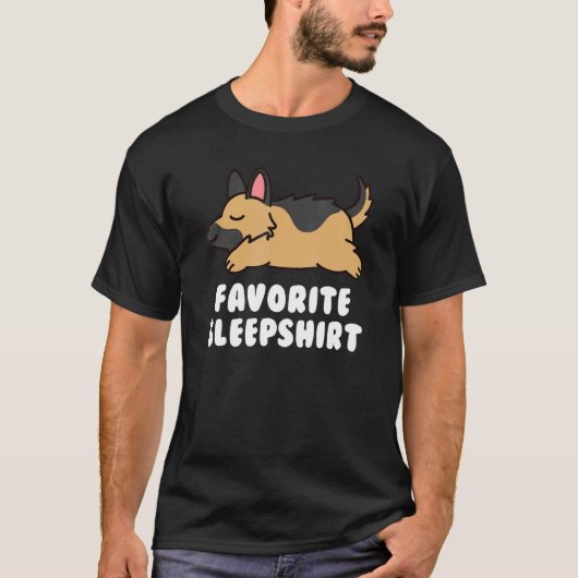 Favoriete Slaap-Duitse Shepherd Dog T-shirt (Voorkant)