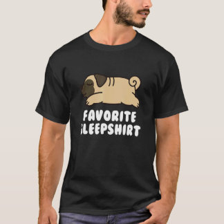 Favoriete Slaap Pug Hond T-shirt