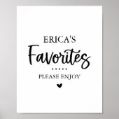 Favoriete snoepjes en lekkernijen Favoriete tafelt Poster (Voorkant)