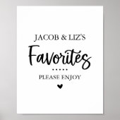 Favoriete snoepjes en lekkernijen Favoriete tafelt Poster (Voorkant)