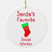 Favoriete sociale werker keramisch decoratief voor ornament (Achterkant)