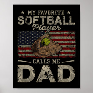 Favoriete softbalspeler noemt me papa Vaderdag Poster