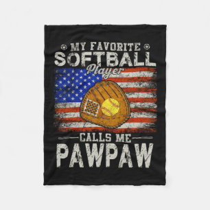 Favoriete softbalspeler noemt me Pawpaw Softball Fleece Deken